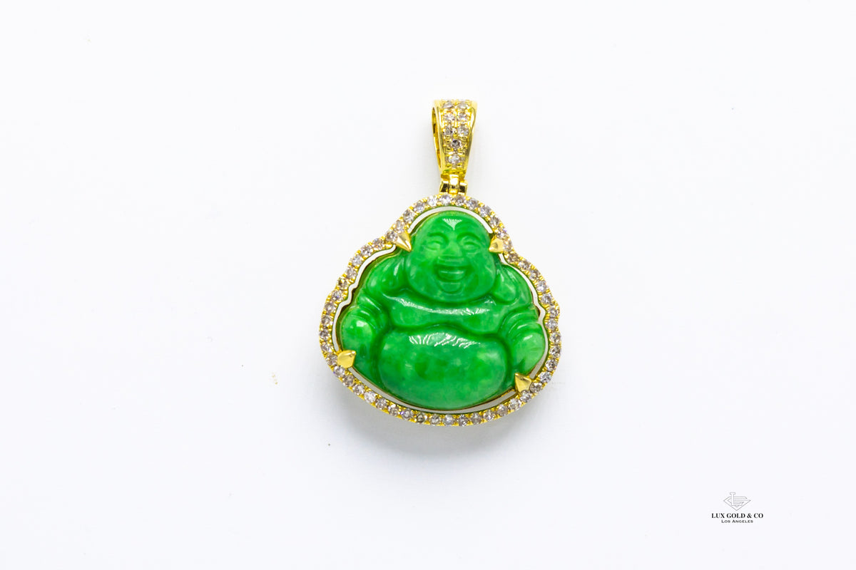 Diamond jade buddha on sale pendant