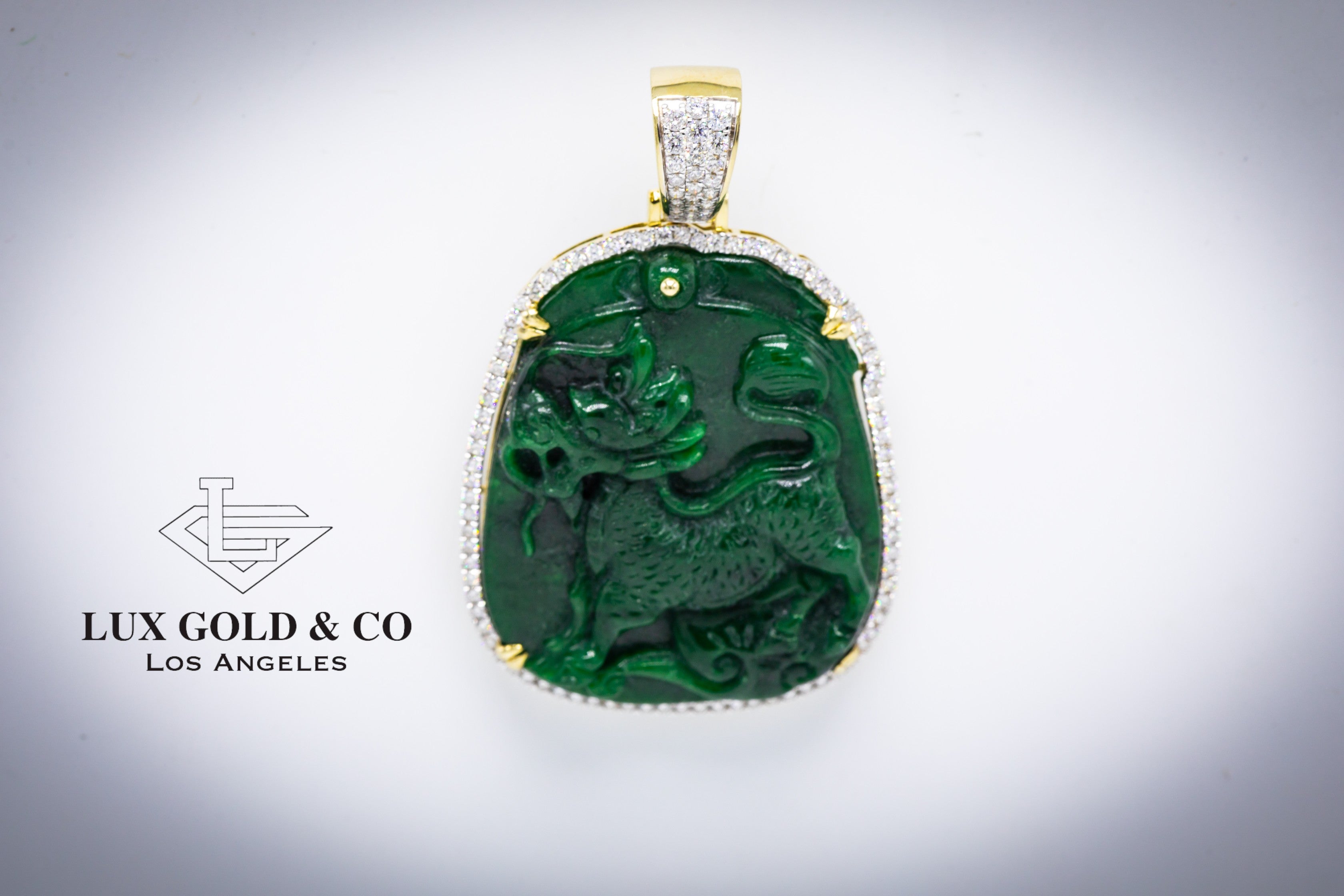 9ct Gold outlets Jade and Diamond Pendant